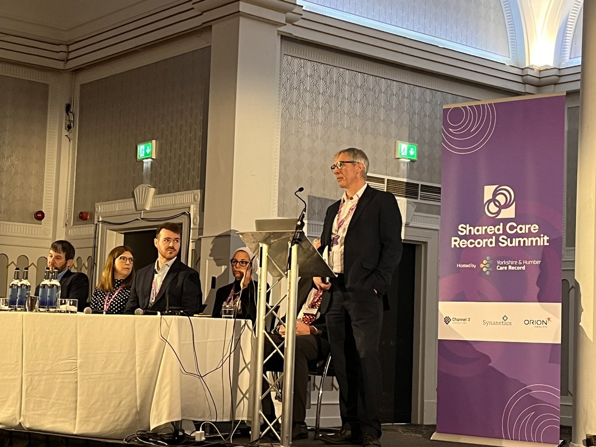 Great line up at #SharedCareRecord Summit day 2 opening panel with <a href="/techUK/">techUK</a> representing our valued supplier community 👏