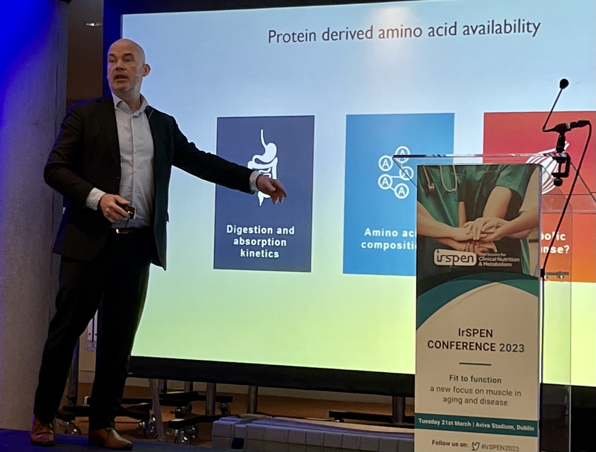 IrSPEN's tweet photo. #Irspen2023 conference 'Fit to Function'.
Professor Luc Van Loon outlines in excellent detail – the critical role muscle can play in improving outcomes in disease and aging. https://t.co/r8pnhzbJeg
