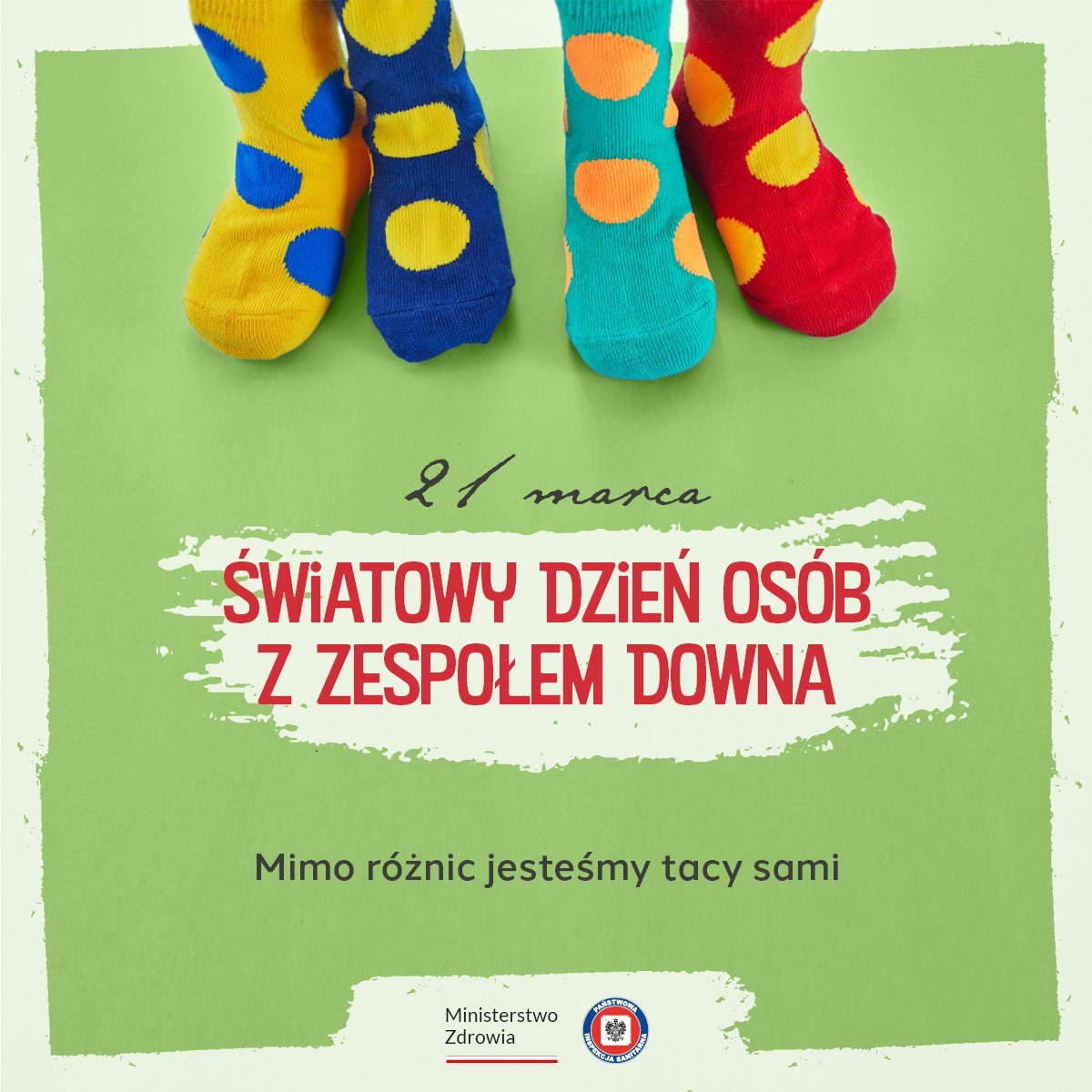 GIS_gov's tweet photo. 📅 21.03 to Światowy Dzień Zespołu Downa. Kombinacja liczb 21 i 3 nie jest przypadkowa. Trisomia 21 to obecność dodatkowego, trzeciego chromosomu w 21. parze chromosomów. 🧬
Kolorowe skarpetki🧦 są wyrazem radości, tolerancji i solidarności z osobami z zespołem Downa. https://t.co/DkyOLUseeK
