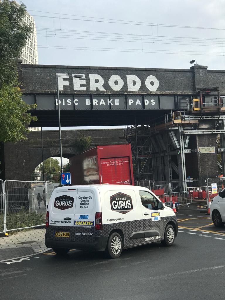 GarageGurus_EU's tweet photo. #Ferodo braking parts can be found in millions of vehicles and its historic signage is also visible around the world. This is the last ‘Ferodo’ bridge on London’s North Circular – one of the UK's busiest routes.
#brakes #brakepads #brakediscs #automotive #history #aftermarket https://t.co/wrmgmY8ZTN