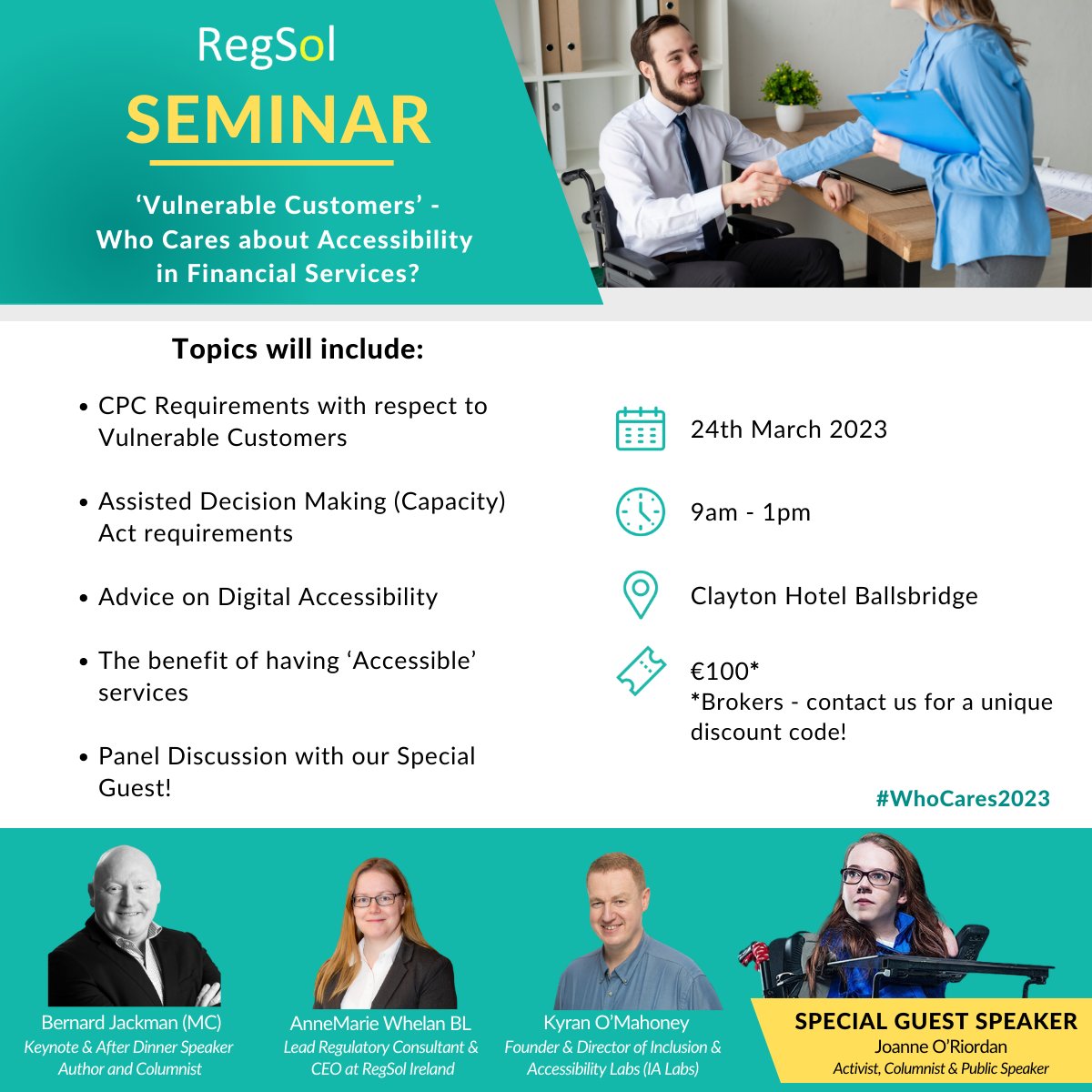 regsolireland's tweet photo. 🔔 LAST CHANCE TO BOOK 🔔 We can’t wait to see you there!

There is limited availability so book now! Ticket sales end Thursday at midnight. You can purchase your ticket via Eventbrite here: https://t.co/RZPD2oXhh0 

#Accecssiblity #Broker #Compliance #CPD #FinancialServices https://t.co/qWwrImbDCD