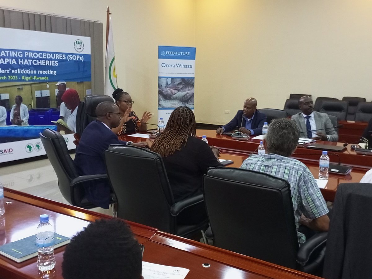 RARICO8's tweet photo. It's very pleasure to participate in the validation meeting of #SOPs_for_Tilapia_hatcheries in Rwanda organized by @RwandaAgriBoard. The event bring more than 35 hatchery owners under one roof. https://t.co/YS6KirNCiK