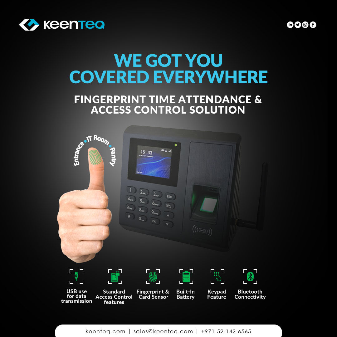 Don't worry about lost keys anymore with an access control system installed.

#accesscontrol #accesscontroluae #timeattendancesystem #timeattendancesystemsuae #accesscontrolsolution #biometric #accesscontrolsystem #keenteq
