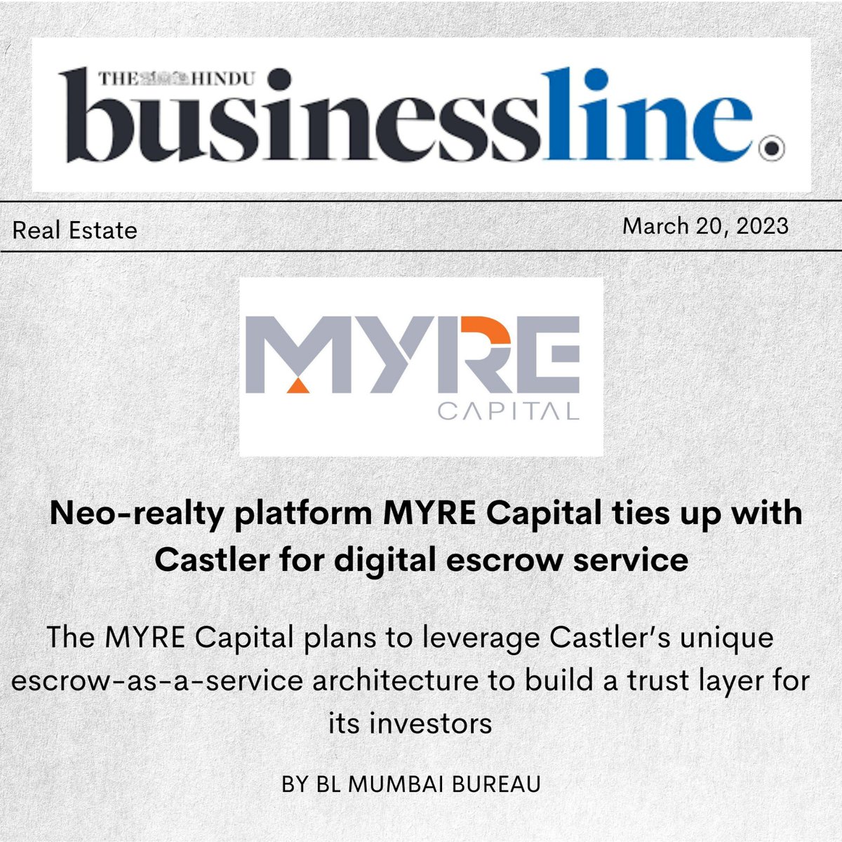 castler_escrow's tweet photo. Exciting news! @MYRECapital and #Castler are teaming up to revolutionize Neo-Reality! Thanks BW Disrupt for the coverage. Learn more: https://t.co/B08fbY8KLc
#RealEstate #PropTech #Investment #WealthCreation #Neoreality #Partnership #Fintech #Security #SafeInvestment https://t.co/iAPqAlX1d6