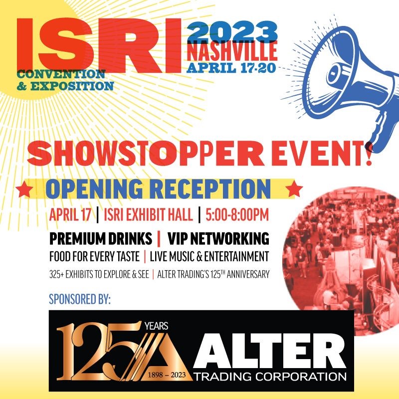 #AlterTrading #nashville #musiccity #recycling #recyclers #recyclingbusiness #recyclingindustry #recycledmaterials #recyclingconference #inpersonevents #dealmaking #dealmakers #businesstravel #workhardplayhard #ISRI2023