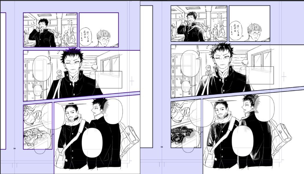 今日の作業行程
①ペン入れ(フリーハンド→パース)
②ベタ加工(カケアミ、リムライト)
③トーン置き
④影トーン・仕上げ
これで1ページ2時間以上かかっちゃうんだよなぁ〜もっと時短したい https://t.co/KoyegqF4sU