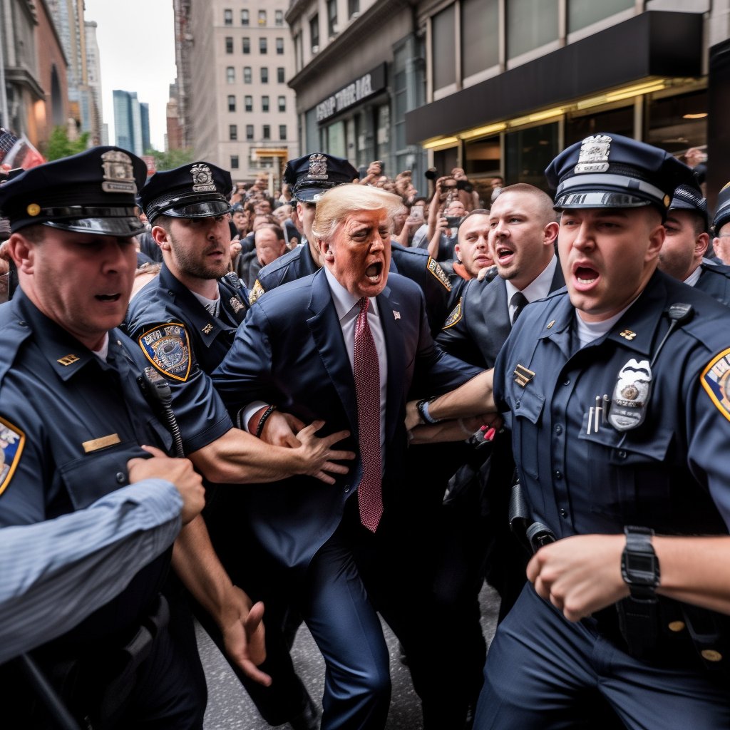 Hsc_SoF's tweet photo. NOT REAL PHOTOS well, let's see if this becomes true today... since he claims he is about to get arrested. @realDonaldTrump  #AIart #AIイラスト #AIグラビア #AIArtistCommunity #aiartist #DonaldJTrump #DONALDTRUMP2024 https://t.co/2asY56PepK
