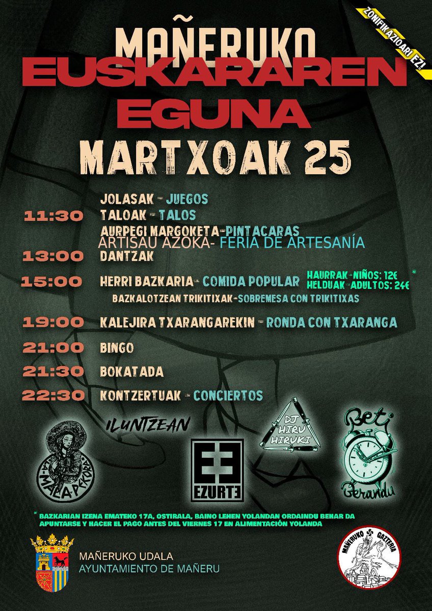 Larunbat honetan Mañerun izango gara
 #Ethical #Bio #Vegan #ØrganiK 
 #TRØPЛ #NanKuruNaisa #S3RI #ART3 • nineuk.art •  • TRØP∏ •