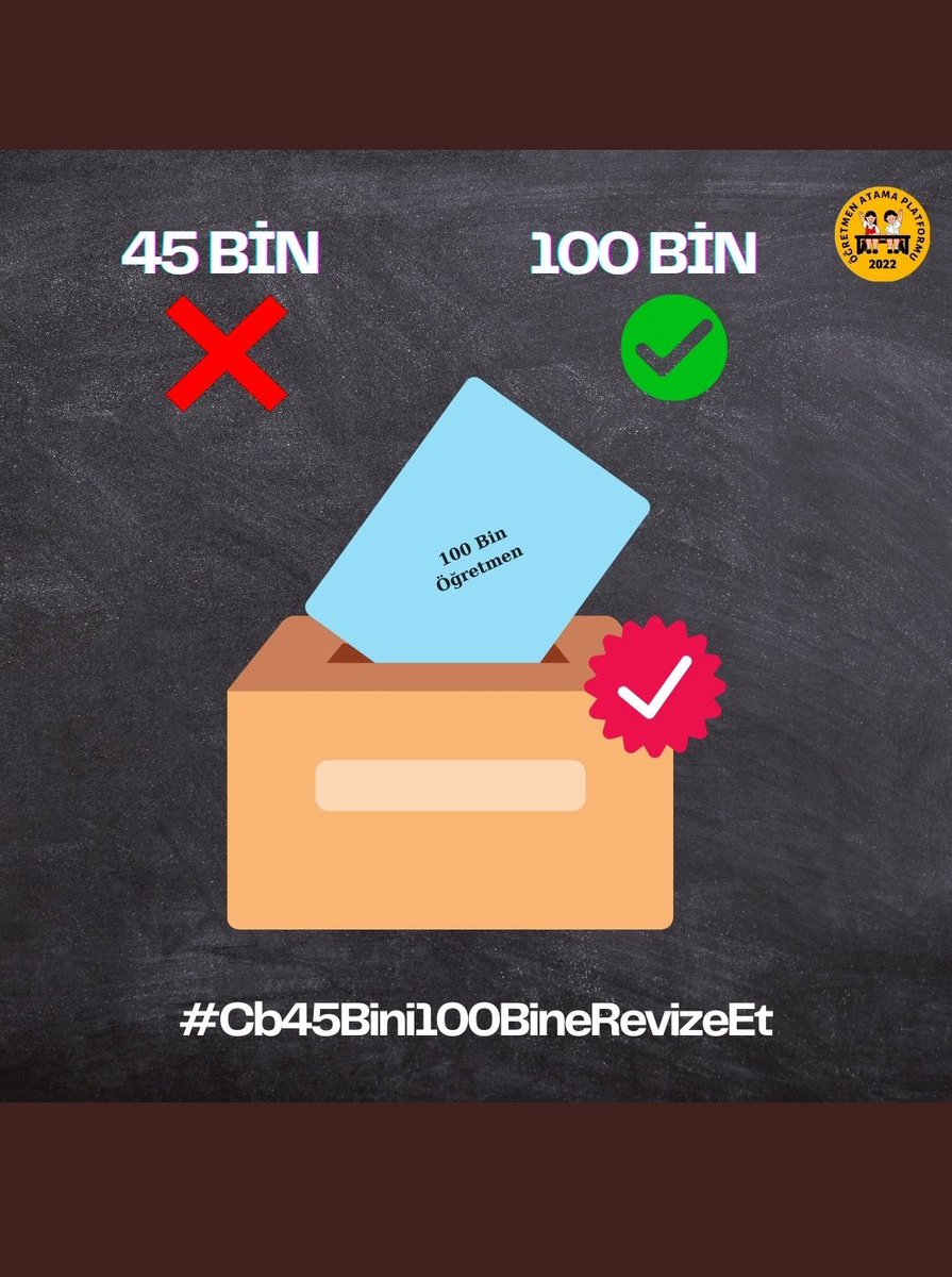 AyseNur4249's tweet photo. Rekor atama denildi ama olmadı ❌
Aslan payı denildi ama olmadı ❌
45 bin ne rekor atama ne de aslan payıdır. 
100 bin atama gelene kadar pes etmeyeceğiz. 

@tcmeb @prof_mahmutozer @RTErdogan @fehmirasimcelik @CBegitimogretim @MetinKiratli01 @yavuzatar 
#YüzbinAtamaYoksaOYyok https://t.co/YUjZT8mKWm