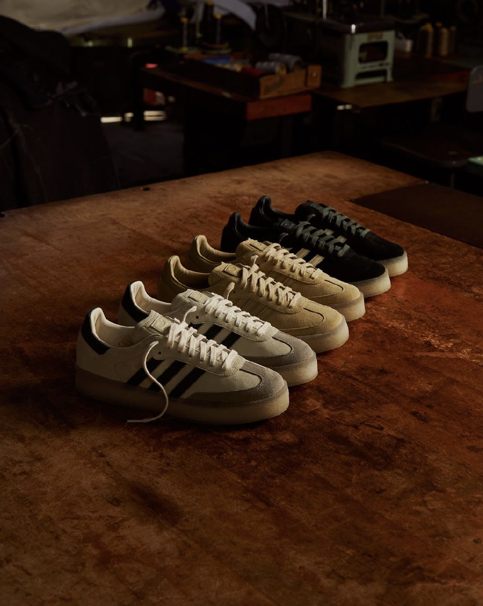 StreetFashion01's tweet photo. Clarks x Kith x Adidas Samba (2023) https://t.co/ge14n6dAEl