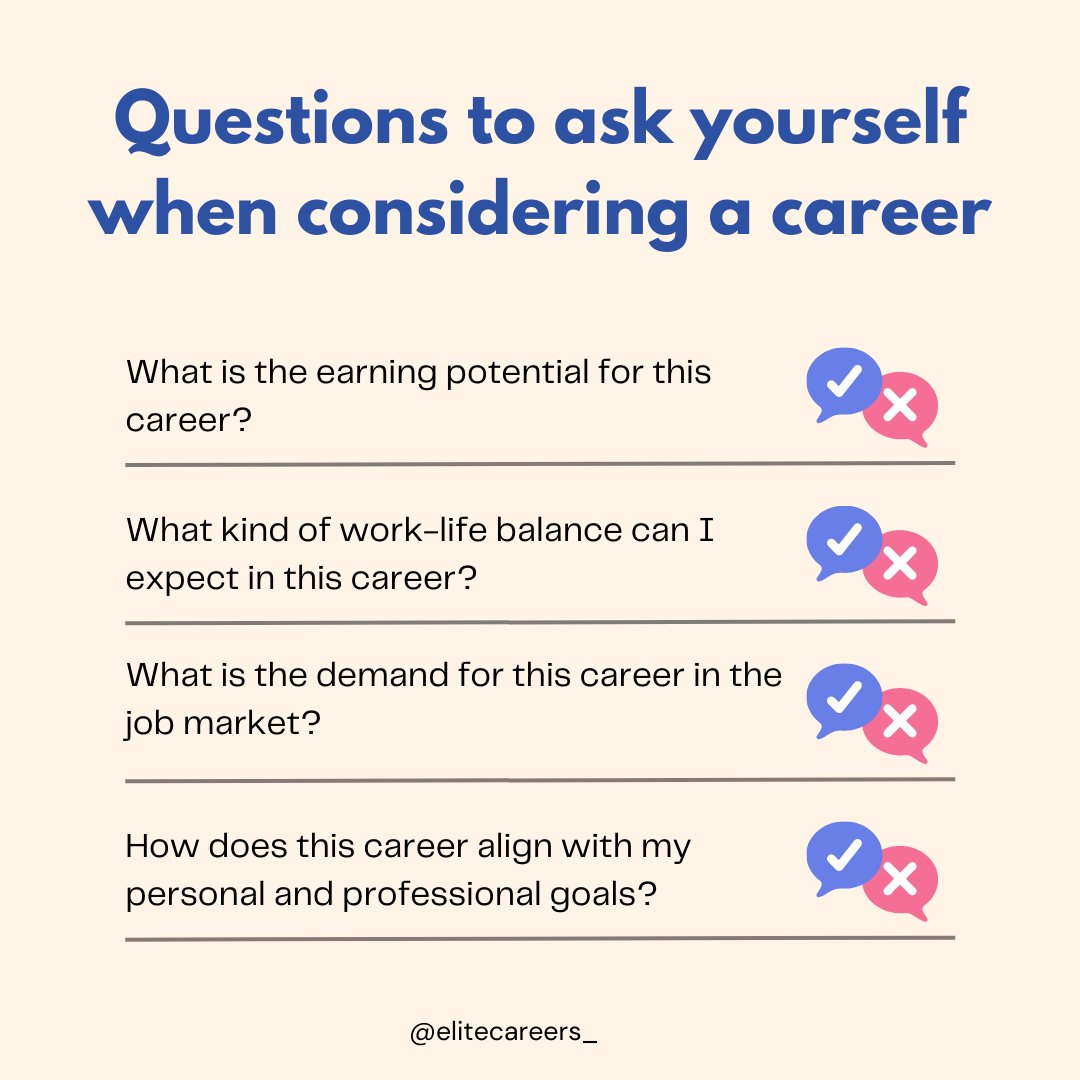 EliteCareers_'s tweet photo. Thinking of a career change or just starting out? These are the questions you need to ask yourself to find the perfect fit!
#careerquestions #careeradvice #selfreflection #careerdevelopment https://t.co/8V2oixQxWw