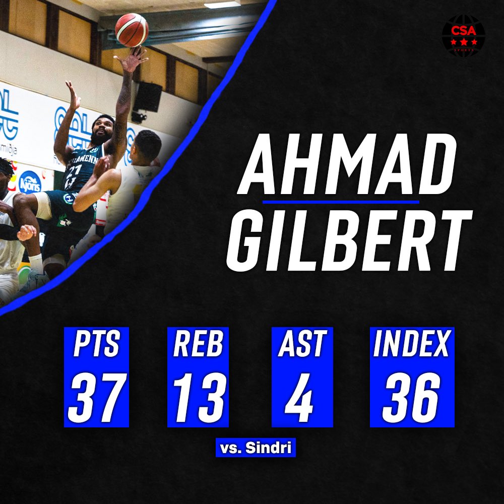 DOUBLE-DOUBLE🚨: <a href="/GilbertAhmad/">RIP FRAN 5/11</a> posted 37 pts, 13 rebs and 4 ast in the second last game of the season! 🇮🇸 #csasportsmanagement