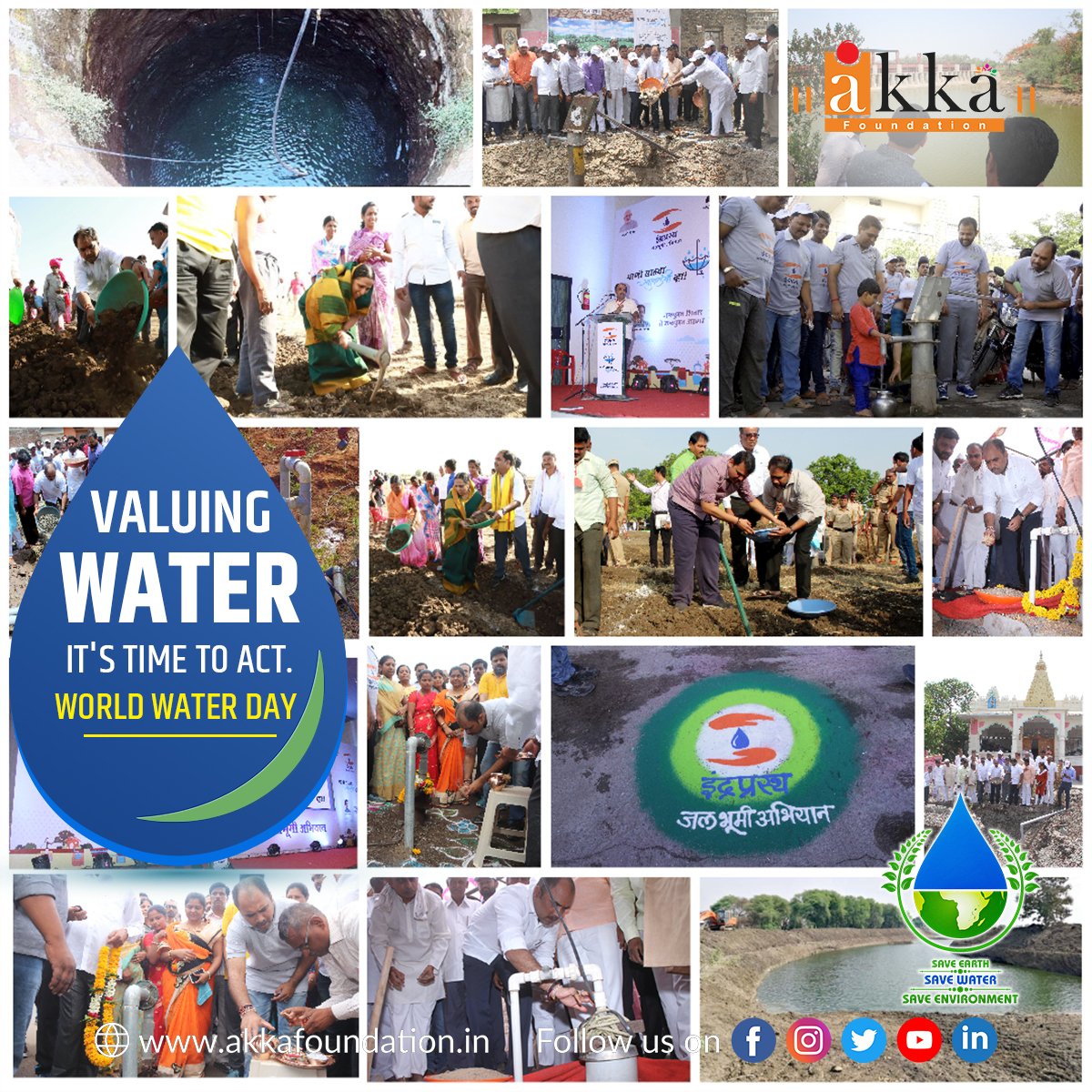 'This World Water Day, let's come together to raise awareness about the importance of water conservation and sustainable water management practices.'

#worldwaterday #waterday #akka #akkafoundation #projectanandi #drushtiabhiyan