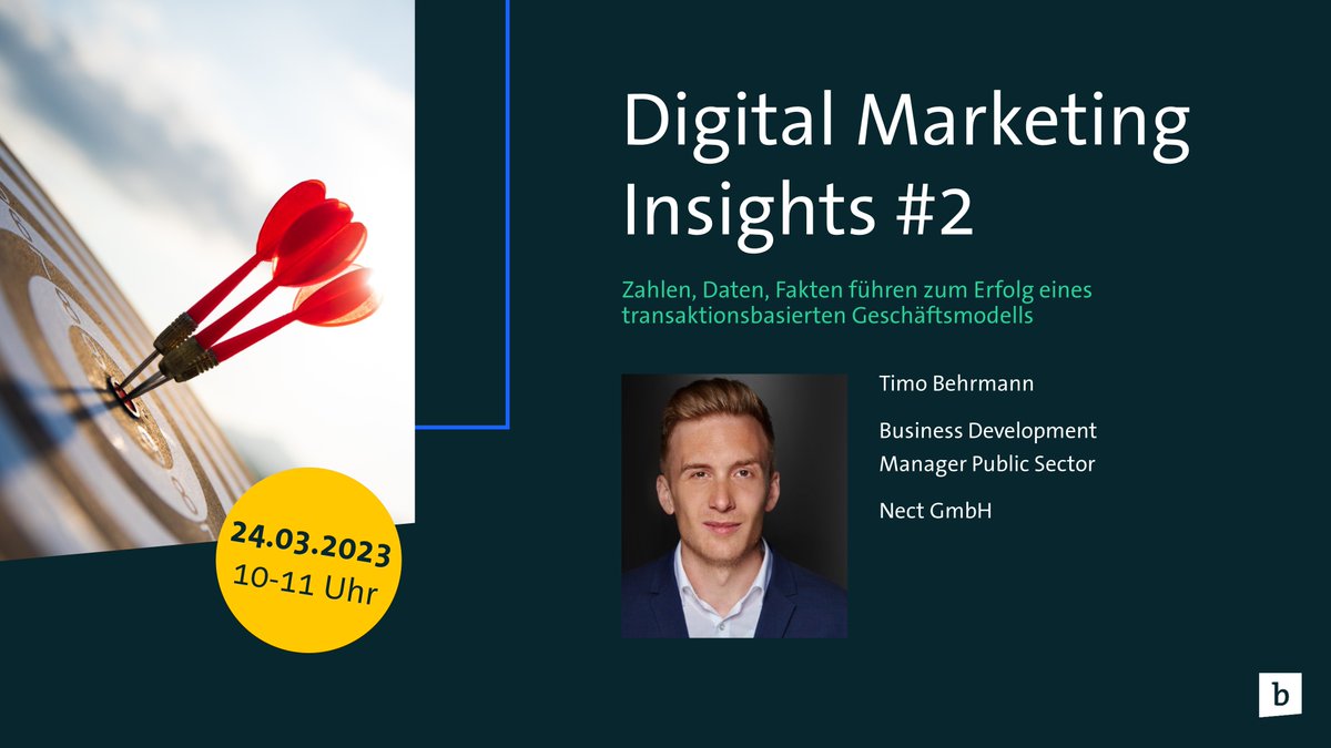 Von trockenen Zahlen zur vertrauensvollen Kundenbeziehung im B2B2C-Umfeld - Fokus Public Sector, Telko, Insurance, Banking. Wie das geht? Darüber sprechen wir im nächsten Digital Marketing Insights. #digitalmarketing

Als Bitkom-Mitglied direkt anmelden: bitkom-mitgliederportal.de/appointments/6…