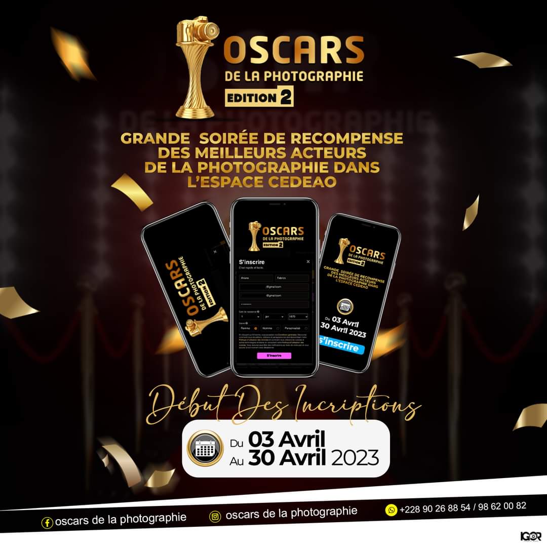 #Opportunité

Bientôt l'ouverture des inscriptions au compte de la 2ème édition des #OscarsdelaPhotographie, un évènement de référence qui célèbre et honore les photographes professionnels dans l'espace CEDEAO .

#BrandingAfrica #TgTwittos #CIV225 #Oscars #photography