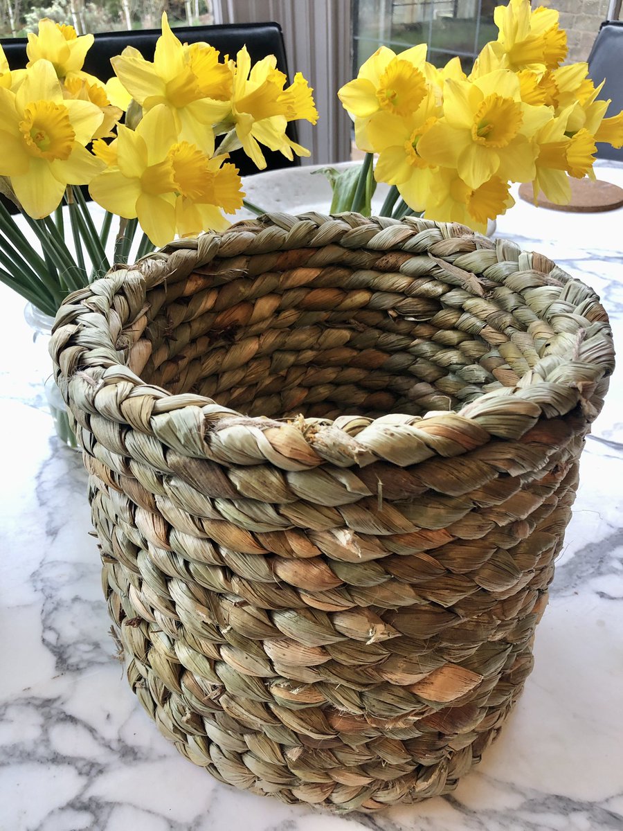 The final rush woven basket. About 10 hours in the making. Can highly recommend the course, but the waiting list is pretty long… Others were making chair seats, circular table mats &amp; even rush woven mats. rushmatters.co.uk