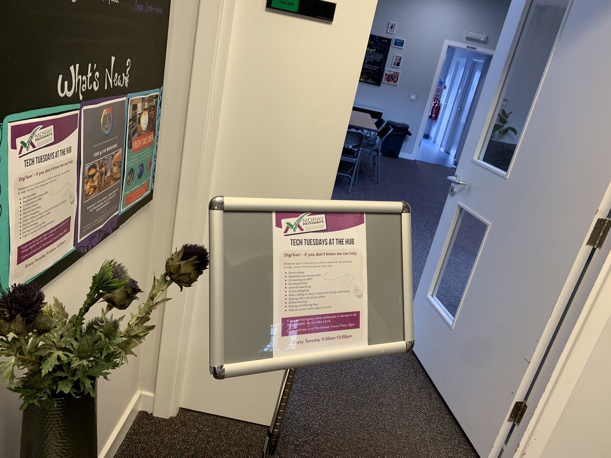 Digi_MSkinner's tweet photo. Tech Tuesdays ๐ค๐ป at full swing at the @Moraypathways Hub @TheInkwellMoray . Come and see us, here until 5pm. ๐ป๐ฅ๐ฒ๐๐ #Elgin #Employability #DigitalSupport #DigitalSkills #DigiDude #Moray #MorayPathways https://t.co/36rhqhMM2Z