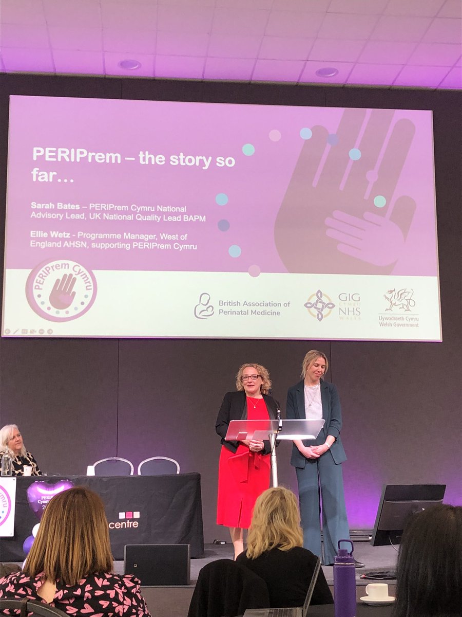 And now @SarahBates18 and @ellie_wetz discussing what made @peri_prem so successful in the South West with @WEAHSNand @sw_ahsn at the  #PERIPremCymruLaunch #proud