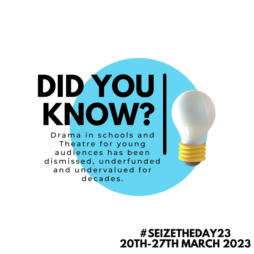 #NDSeizeTheDay23  Now, more than ever, we need to get the message about the value of Drama and Theatre Education with children and young people to the Government, MPs and school governors.