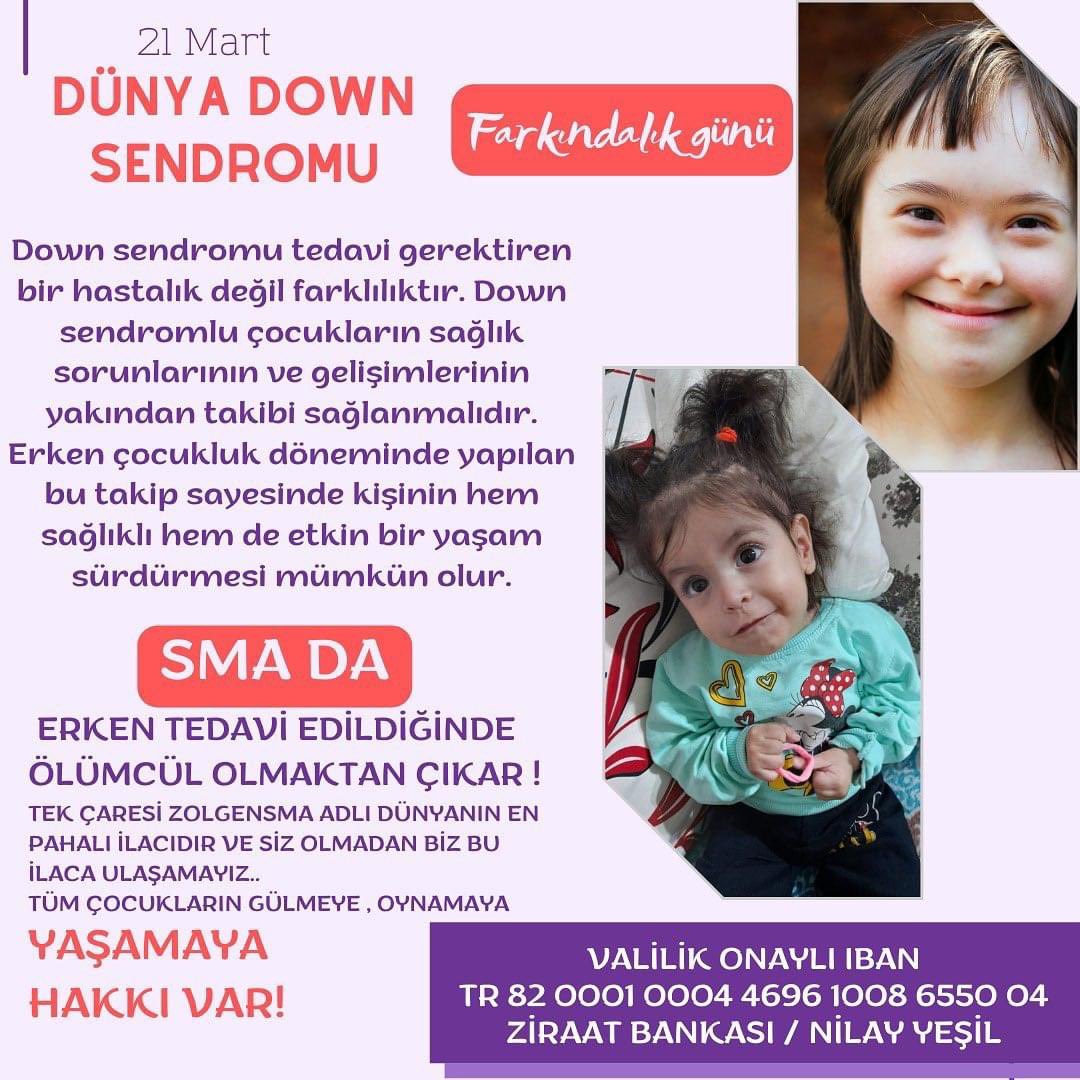 Bugün günlerden +1 💜Yani sıradan olmak ve muhteşem olmak arasındaki fark sadece küçük bir fazladan kromozom 💜 Onların yürekleri kadar büyük düşünün ve Nefes kızımıza destek olun lütfen 🙏🏼💜 #Sizler olmadan Nefes Başaramaz #sma  #yonca