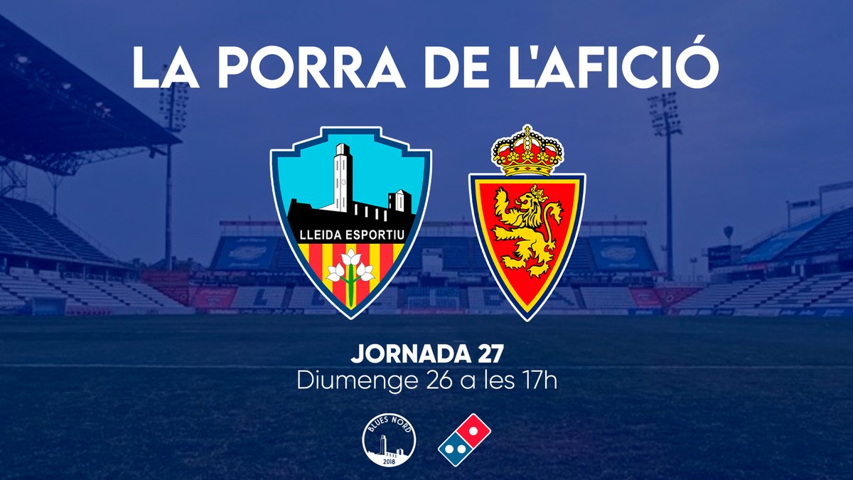 BluesNord's tweet photo. 27a jornada de LA PORRA DE L'AFICIÓ by @DominosPizza_ES

@SalvarLleidaEsp 🆚 @RZcantera  

⁉️ Com participar?

1⃣ Seguir a @BluesNord i @DominosPizza_ES
2⃣ Fer Rt al tweet de la porra
3⃣ Anotar el resultat a les respostes del tweet

 🏆 Premi: 1 pizza familia https://t.co/mkVmtP2eYL
