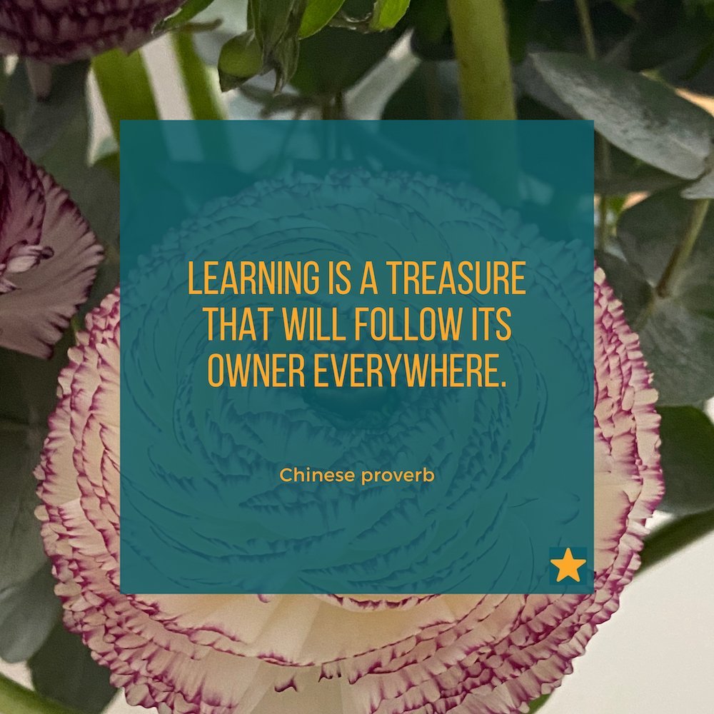 vaultrice's tweet photo. "Learning is a treasure that will follow its owner everywhere."
Chinese proverb
#localistars #translator #translation #l10n #t9n #xl8 #m17n #translationjob #freelancetranslator #translationagency #quoteoftheday https://t.co/3WuxnD4Kqf