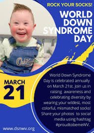 para2disable's tweet photo. Today is #DownSyndrome awareness day! I’m wearing my mixed match socks are you? https://t.co/c95fCAX4Rm