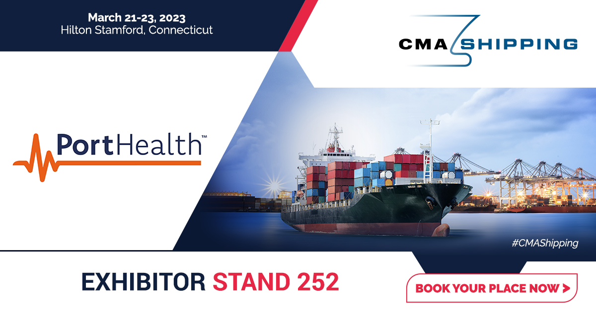 PortHealthUSA's tweet photo. We’re excited to be a part of CMA Shipping Conference 2023! Visit us at booth number #252 and learn about our latest services. We can’t wait to meet you. #CMAShipping #TradeShows #Booth252 #maritime @MaritimeIC https://t.co/4HZ6drl9j1