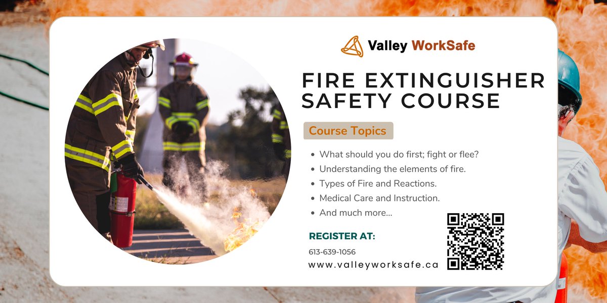 VWorkSafe's tweet photo. Protect your people and property from fire hazards with our online #firesafety training course! Our #firefighting #safetycourse teaches employees how to use portable fire extinguishers safely and efficiently.
Sign up now: https://t.co/BT2plKgJaf https://t.co/kjHRAFF5Z0