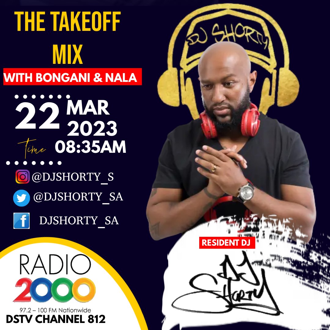 DJShorty_SA's tweet photo. Tomorrow's mix is a reminder as to why they call me "the mixmeister", gonna be bringing a mashup of bangers from different genres 🔥🥳....set your reminders ⛔️
@Radio2000_ZA
@bonganimtolo_
#DJShorty
#themixmeister
#thetakeoffmix https://t.co/gviM1jYQXL