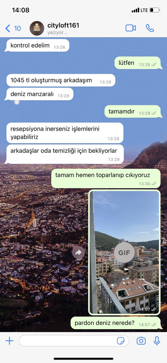 deniz manzaralı oda verdiler deniz haric her sey var