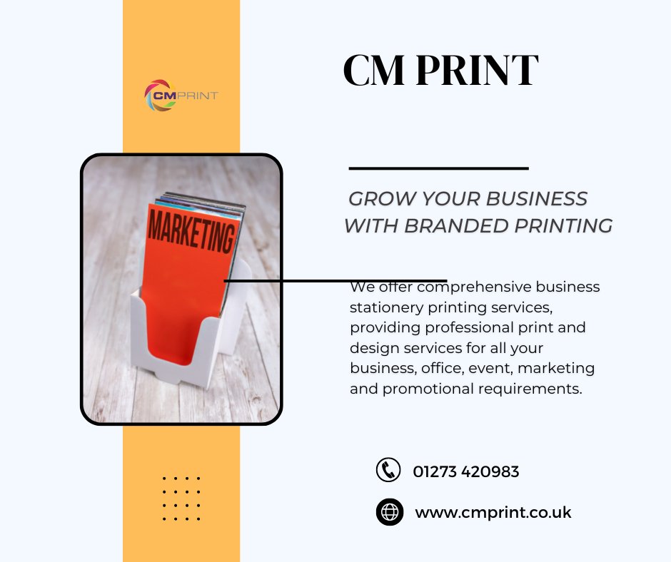 We understand how important consistent branding is to your business or company. Our high quality print finish services ensure your brand is professionally represented to your clients.

Click here to get ordering cmprint.co.uk/business-stati…

#cmprint #brightonprinters