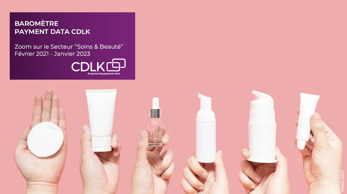 #InsightsConso du secteur « Soins &amp; Beauté » 💄

Dernière édition du #Baromètre Payment Data CDLK, avec zoom sur le Top 10 Enseignes (PDM, panier moyen, profil acheteurs, etc) 📈 

👉bit.ly/barometre-beau…

#PaymentData #Marketing #Retail #Commerce #Data