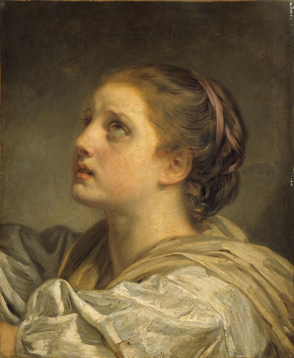 parismusees's tweet photo. #CeJourLà en 1805, J.B #Greuze est décédé. 👨‍🎨 Figure originale, il a ouvert une nouvelle voie, celle de la peinture de genre traitée avec les ressources de la peinture d'histoire.

🖼️ Tête de jeune femme, vers 1775
#PMcollections @museecognacqjay https://t.co/WSmM2pEOe3