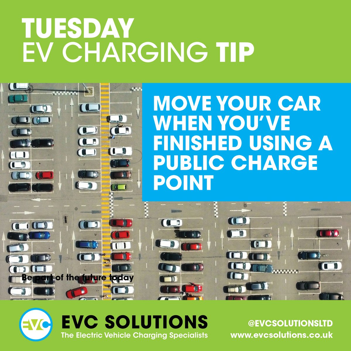 Tuesday EV Charging Tip.

Move your EV when you've finished using a public charge point.

1. It's considerate to other EV drivers
2. It's the right thing to do
3. It may be required by law

evcsolutions.co.uk

#electricvehicle #evcharging #evchargers #electricvehiclecharging