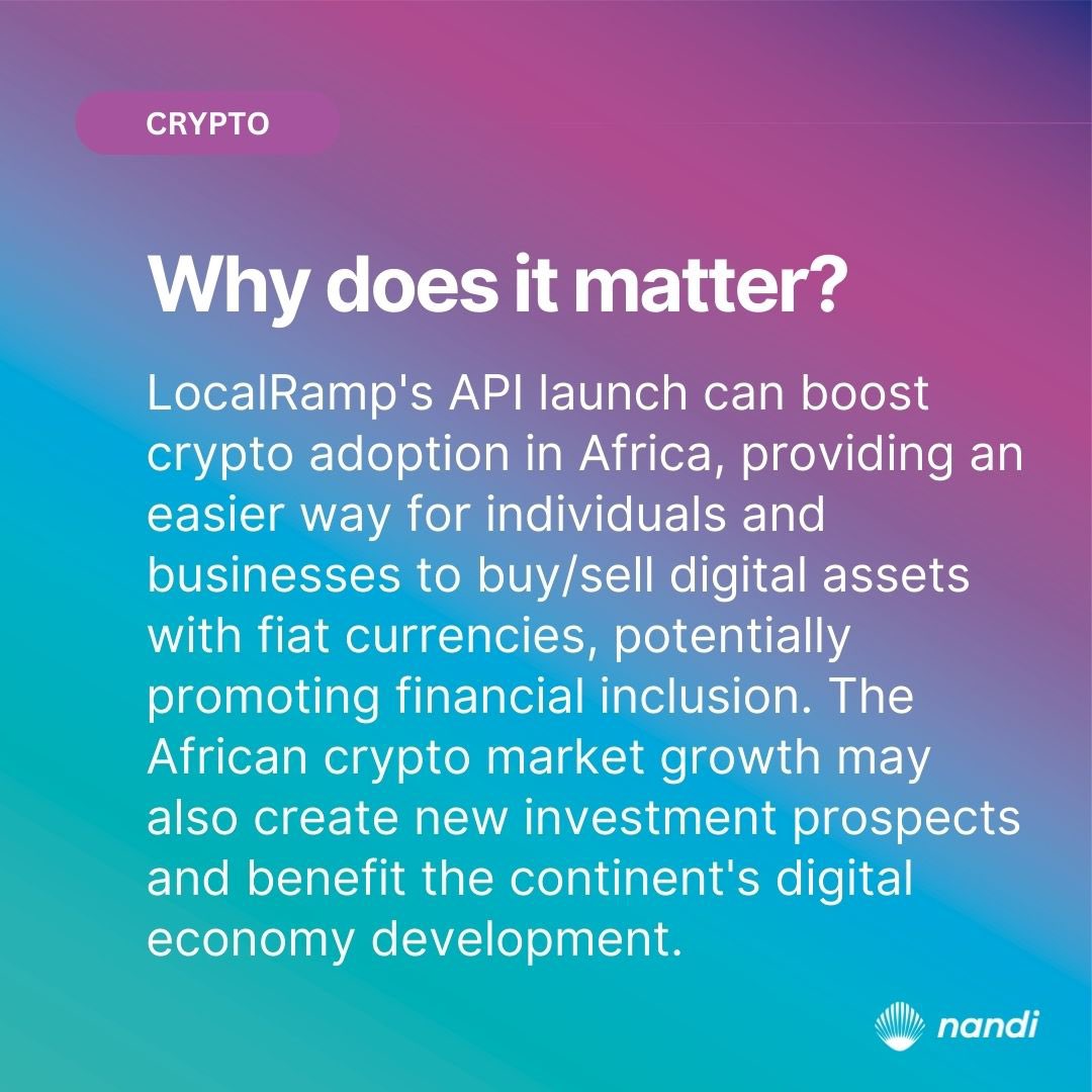 Good day Nandi tribe!

We love to see companies like @localramp making crypto adoption easier for Africans.

What say you?

#nandinews #crypto #africa
