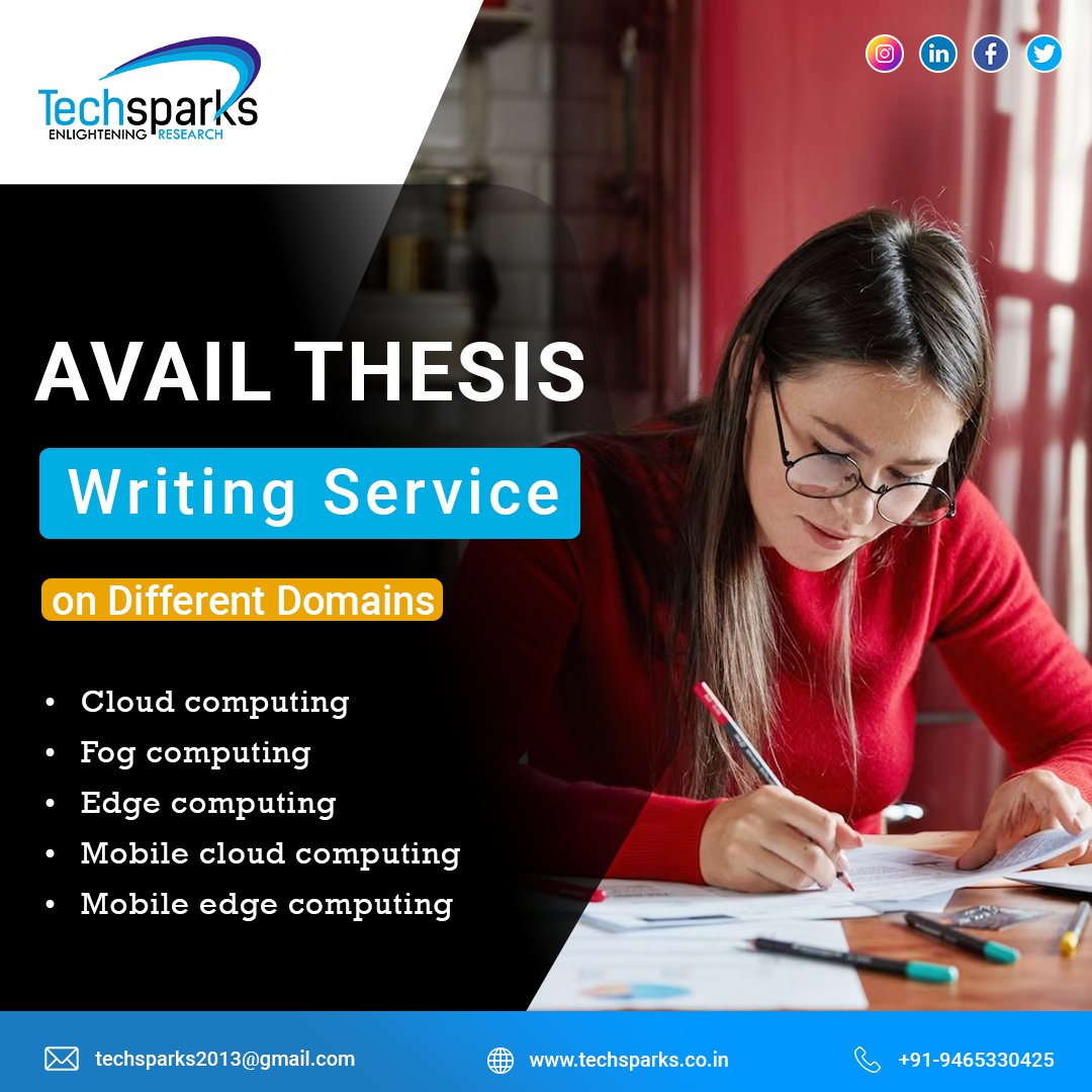 iTechSparks's tweet image. Avail #ThesisWritingService offers comprehensive support for academic writing in various domains, including cloud, #fogcomputing, and #mobileedgecomputing.
👉 With the help of #Techsparks students can receive complete assistance and guidance.