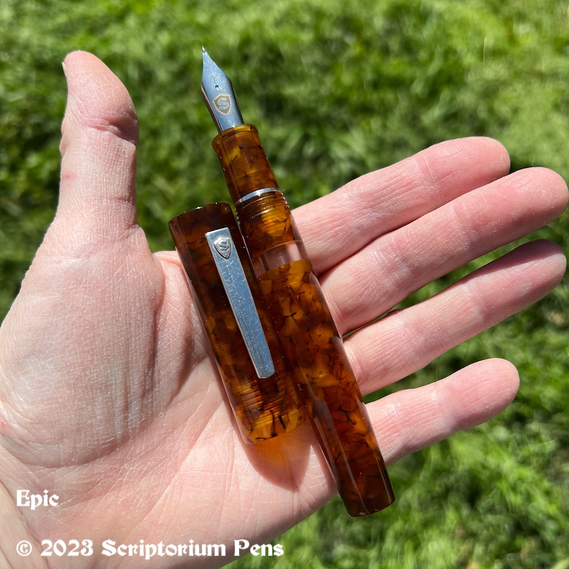 Scriptorium Pens® (@scriptoriumpens) on Twitter photo pen model: Epic
material: Illuminated Amber Tortoise
clip: Wide Modern in Silver
nib: #8 Steel Magna Carta
tuning:Mark Bacas <a href="/NibGrinder/">Nib Grinder - Mark Bacas</a>
size: Oversized
renee@scriptoriumpens.com
scriptoriumpens.com
This is a commissioned order. DM or email for info on a custom order. pen model: Epic
material: Illuminated Amber Tortoise
clip: Wide Modern in Silver
nib: #8 Steel Magna Carta
tuning:Mark Bacas <a href="/NibGrinder/">Nib Grinder - Mark Bacas</a>
size: Oversized
renee@scriptoriumpens.com
scriptoriumpens.com
This is a commissioned order. DM or email for info on a custom order.