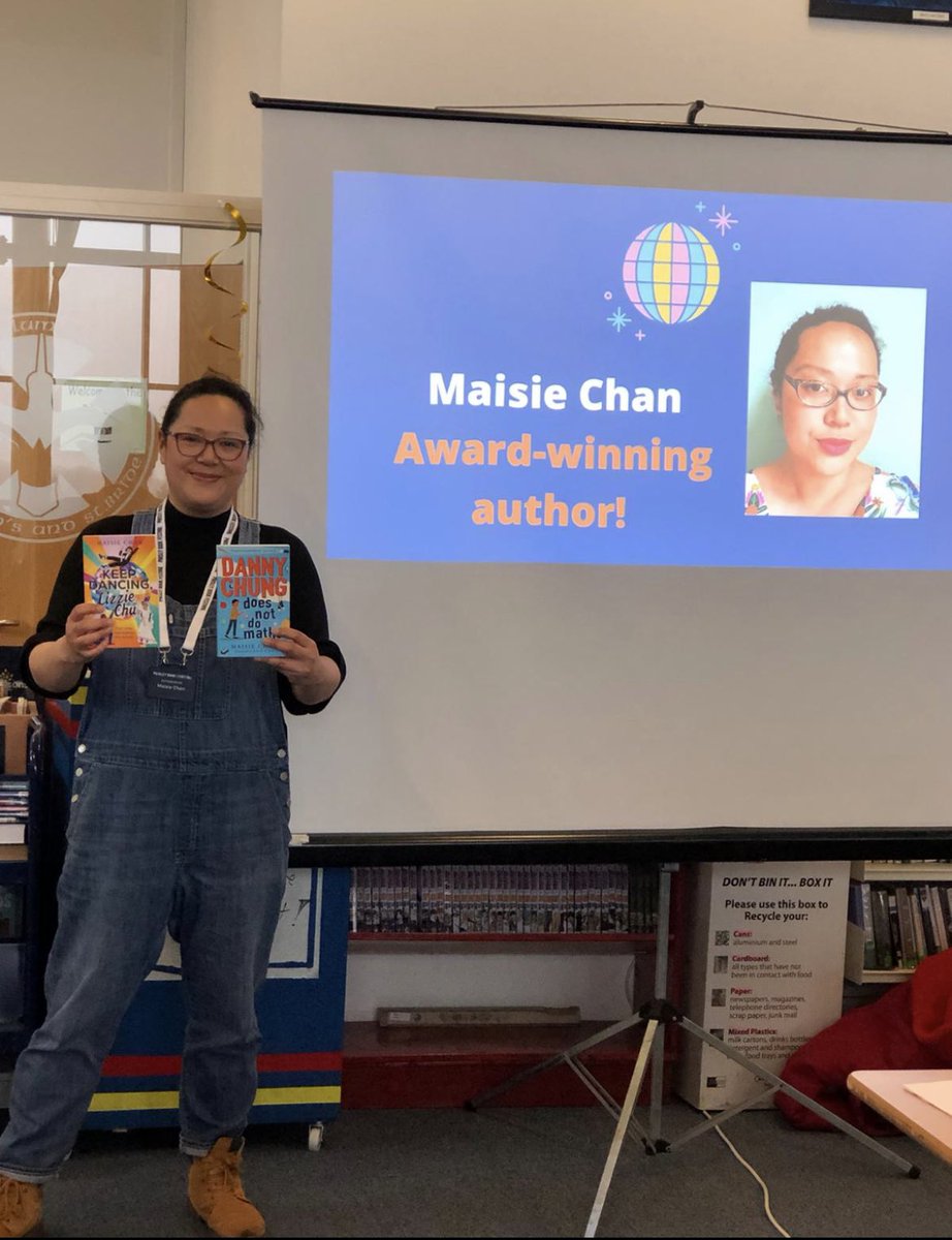 SASB_English's tweet photo. We were delighted to welcome @MaisieWrites to our Equal Voices book club with @StLeonardsEK. The group have been reading & discussing the fabulous ‘Danny Chung Does Not Do Maths’. Big thanks to @scottishbktrust & @SLIC1991 for helping fund Maisie’s 1st visit to us. #SASBReads https://t.co/gFx8xHUJTw