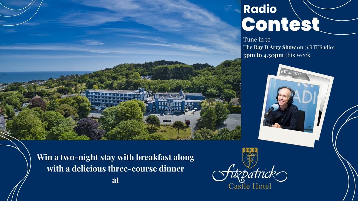 Don't miss your chance to win a luxurious two-night stay with breakfast and a delicious three-course dinner at Fitzpatrick Castle Hotel! Tune in to <a href="/RTERayDarcyShow/">The Ray D'Arcy Show</a>  from 3pm to 4.30pm this week for your chance to win. #LuxuryGetaway #FitzpatrickCastleHotel #TheRayDArcyShow