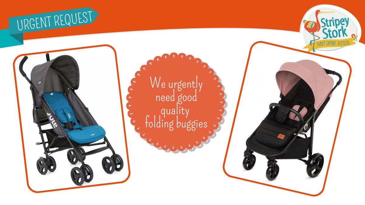 StripeyStork's tweet image. Can you help? Our stock of folding buggies has run out. If you have one that you could donate please message us. Alternatively, take a look at our Amazon wish list and purchase one to be delivered directly to us amazon.co.uk/hz/wishlist/ls… . We have families waiting for a buggy #help