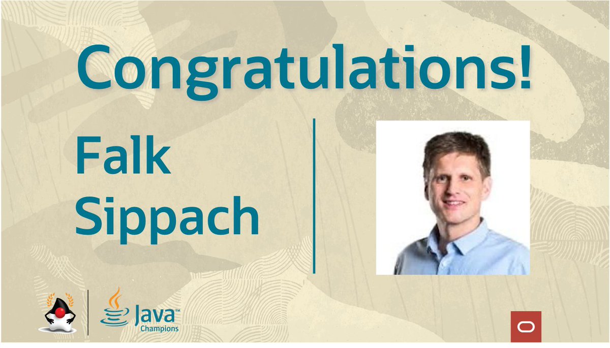 Congratulations to new #Java Champion <a href="/sippsack/">Falk @sippsack@bsky.social @sippsack@ijug.social</a>