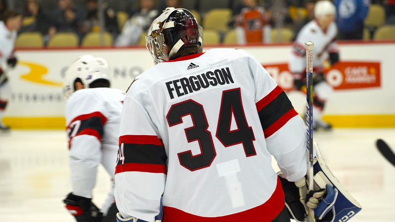sandropacheco71's tweet photo. #DylanFerguson made 48 saves in his first #NHL start as the #OttawaSenators dented #PittsburghPenguins’ increasingly iffy playoff chances in a 2-1 victory. It was quite a performance by the 24-year-old #Ferguson. #MakingHistory #Congratulations #GoSensGo #LetsGoPens https://t.co/2skgTbxbBg