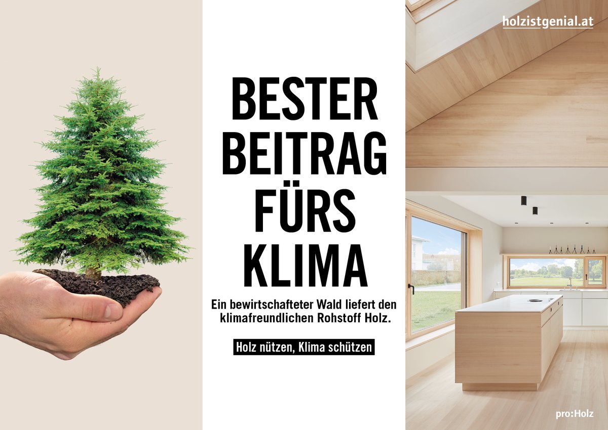 cayenne_at's tweet photo. „Holz nützen. Klima schützen.“ – proHolz Austria mit Kampagne zum Tag des Waldes: Wälder müssen bewirtschaftet werden, um ihre vielfältigen Leistungen von Schutzwirkung über Holzversorgung bis Klimaschutz erbringen zu können.
https://t.co/4zp42TPrU2
#proholz #kampagne #cayenne https://t.co/md8ASpT8EV