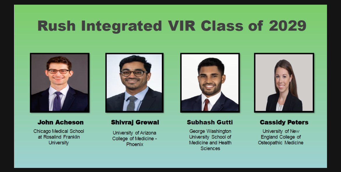 VIR at RUSH (@vir_rush) on Twitter photo Excited to announce the <a href="/VIR_RUSH/">VIR at RUSH</a> Integrated Residency Class of 2029! Welcome to the <a href="/RushMedical/">Rush University System for Health</a> VIR Family! Excited to announce the <a href="/VIR_RUSH/">VIR at RUSH</a> Integrated Residency Class of 2029! Welcome to the <a href="/RushMedical/">Rush University System for Health</a> VIR Family!