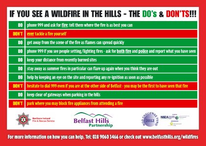 BelfastHills's tweet photo. As we enter wildfire season please remember to report wildfires via 999 ASAP. 
If it is safe you can also share pictures with us to show where it probably started and local wind direction, which in the hills can be highly variable.
More info 👇
https://t.co/tWpgBS67ER https://t.co/J7kf1VOQZ1