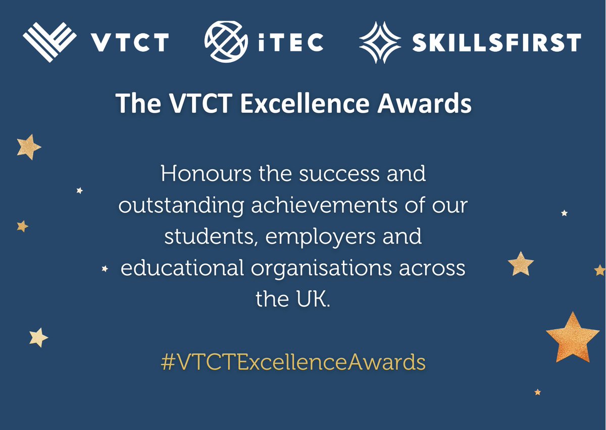 At the heart of everything we do are people and their aspirations! Submissions for the #VTCTExcellenceAwards close on 31 March 2023. These awards are open to all VTCT, iTEC and Skillsfirst centres in the UK only. Go to bit.ly/3Uf6FpN.
