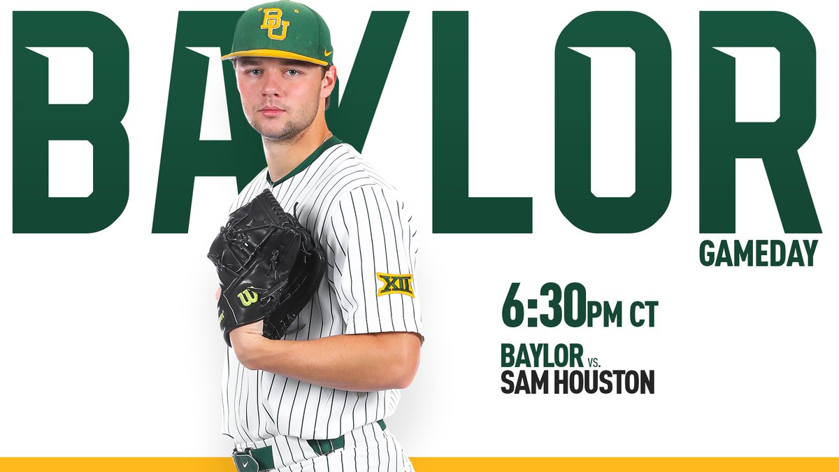 Midweek baseball! 🤩

🆚 Sam Houston
⏰ 6:30 p.m. CT
📍 Waco, Texas
🏟 Baylor Ballpark
📺 fb.me/e/2SVkyWj0H (Facebook Live)
📻 bit.ly/3FEsIkG (1660 AM/92.3 FM)
📊 bit.ly/3LWFnnd (Live Stats)

#SicEm 🐻⚾️ | #Together