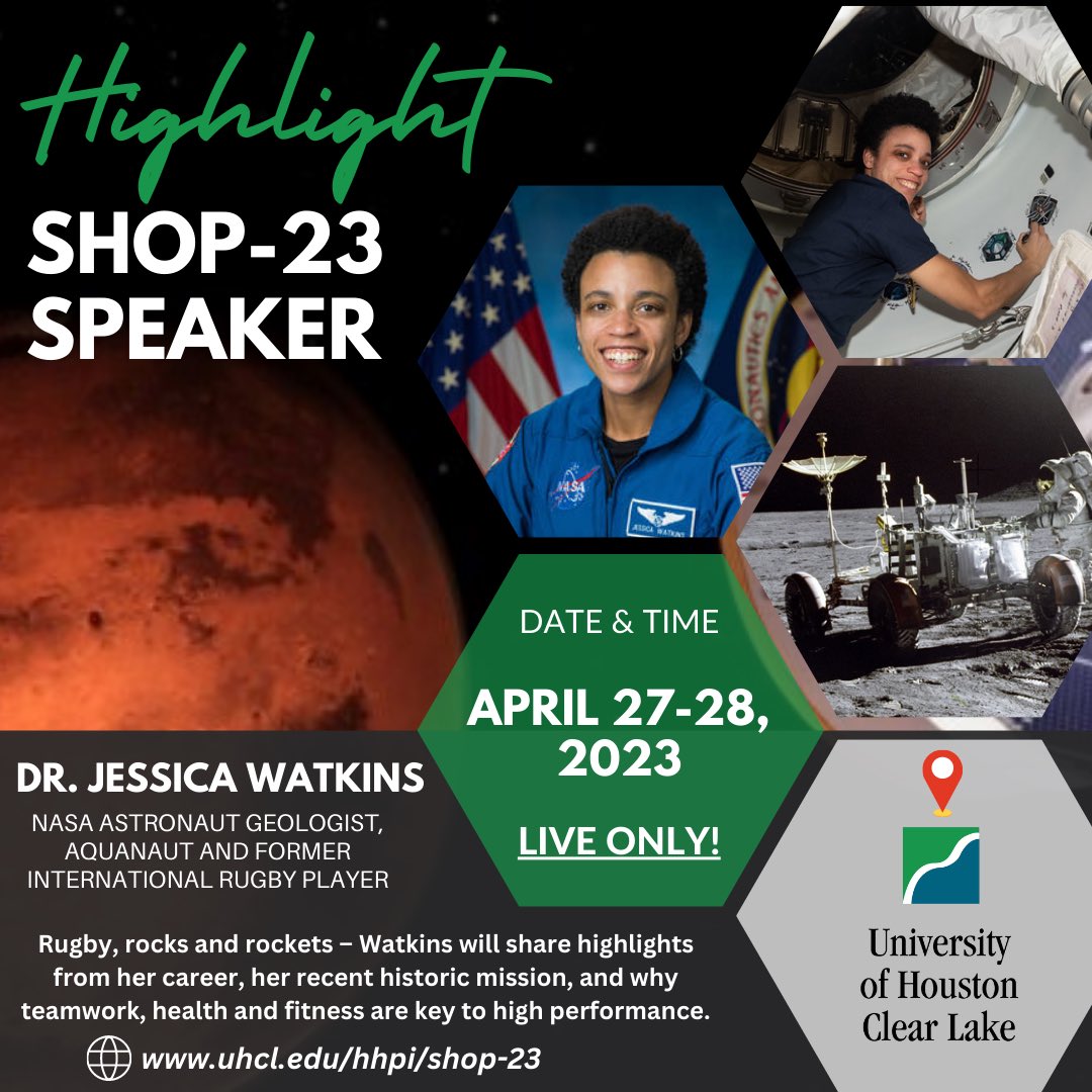 CoreyTwine's tweet photo. Guess who else will be at the https://t.co/2SOxRmMq7C
Dr. Jessica Watkins will share highlights from her career, her recent historic mission, and why teamwork, health and fitness are key to high performance. Space is limited and registration will close 16 April.   #astronaut https://t.co/Yb7aYV6iAf