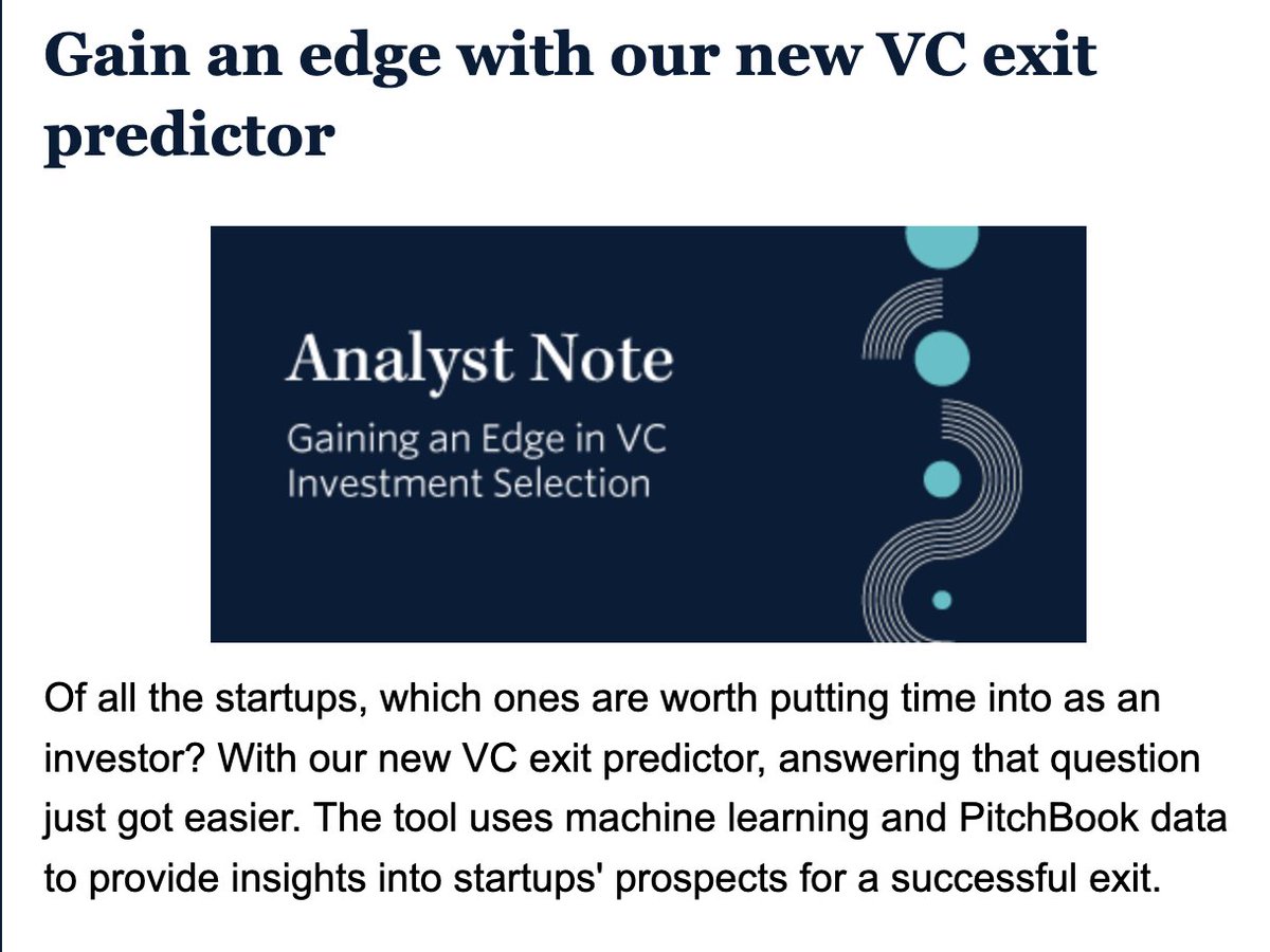graemethickins's tweet image. an exit predictor? yeah, that&apos;s the ticket... #Pitchbook #VC #startups
